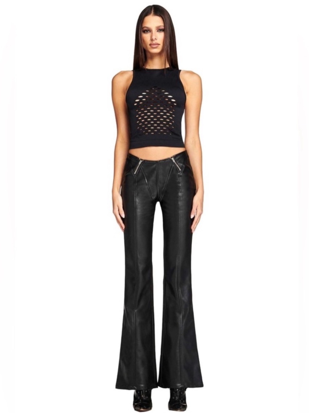 I.AM.GIA YAZMIN TOP SIZE XS BLACK CUTOUT STRETCH